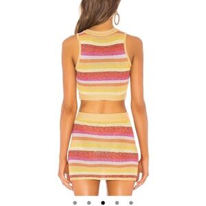 Lovers + Friends Multicolor Striped Crop Top